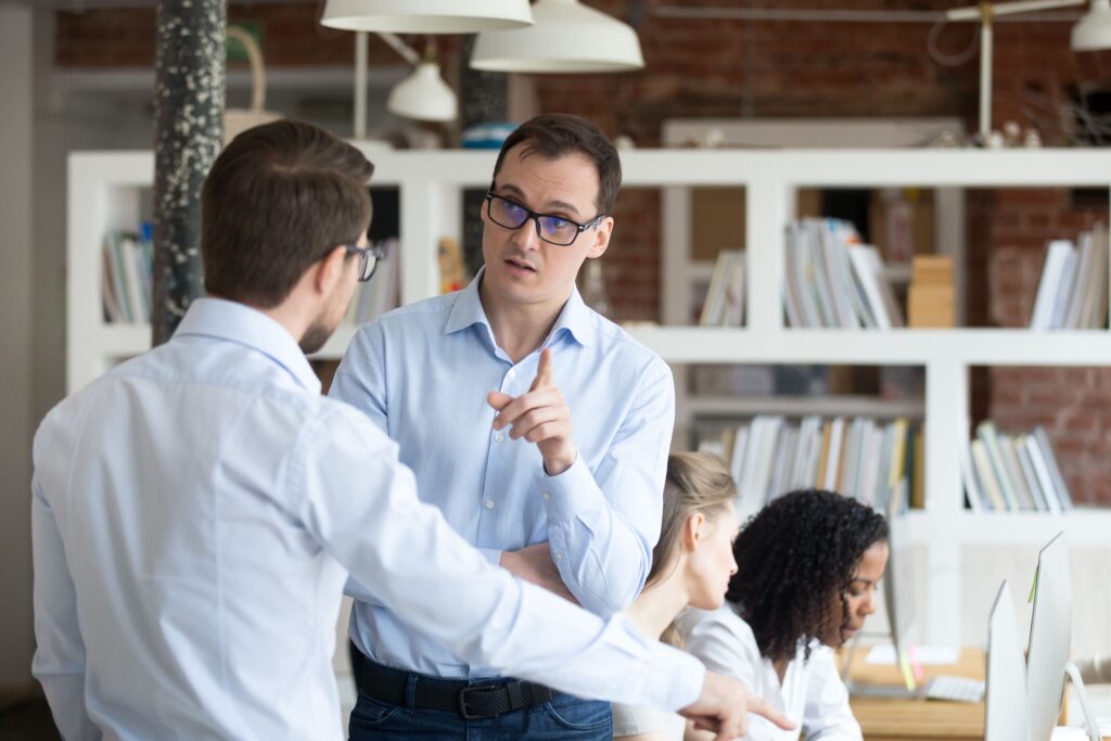 employer and employee discussing work performance